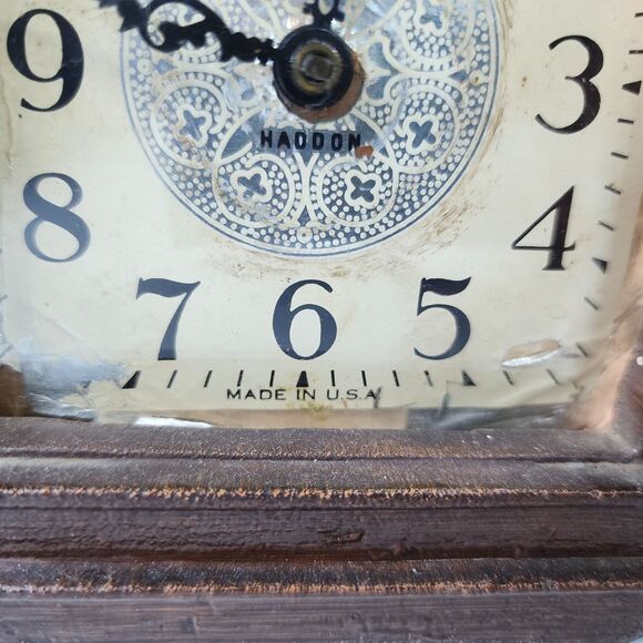 Vintage Haddon Home Sweet Home Lighted Clock Grandma Rocker Fireplace Model 30 U - Picture 4 of 16